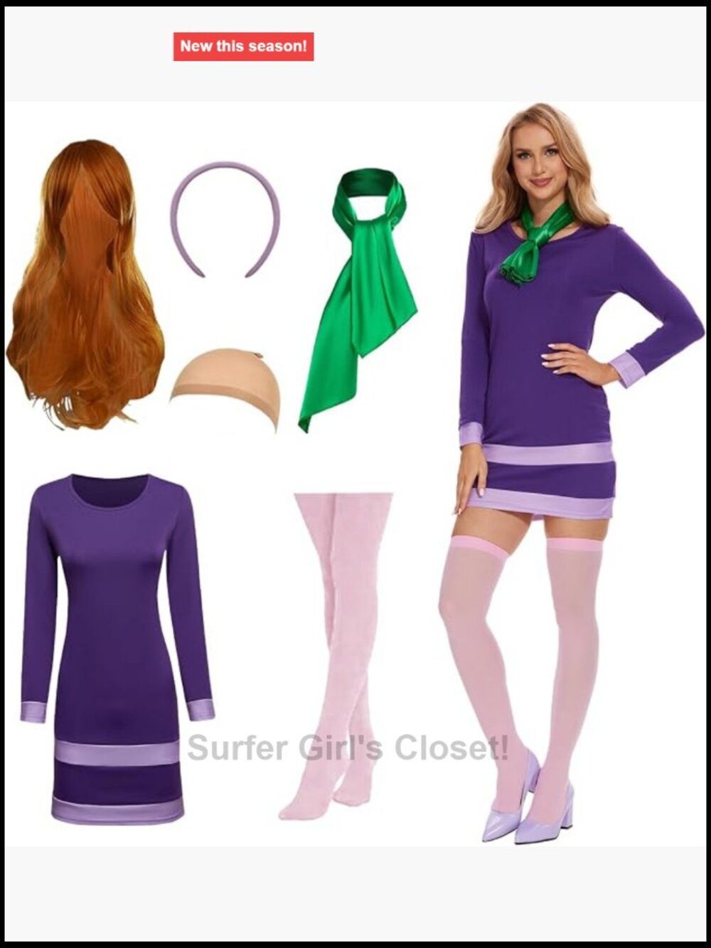 Women's Purple Costume Dress Classic Movie Cosplay Halloween